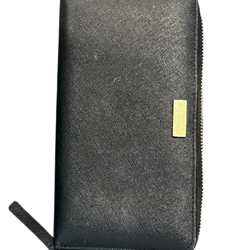 Kate Spade Black Wallet with Gold Logo